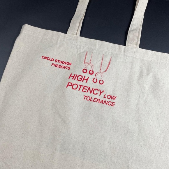 CNCLD Noir Cinema Canvas Cream Tote Bag - Picture 4 of 4